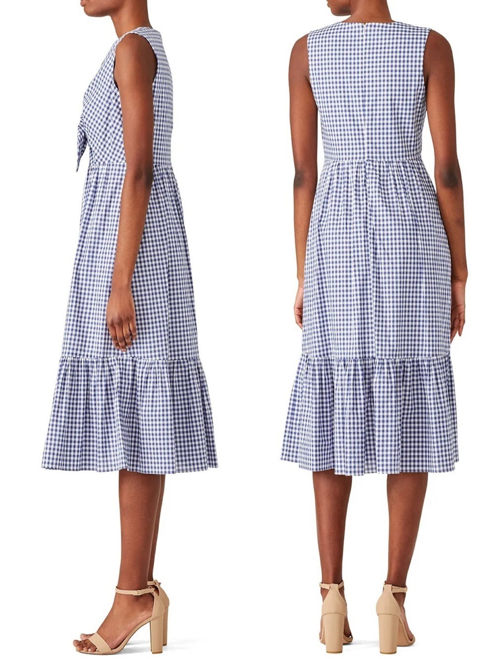 Shoshanna Mini Check Gingham Tie Gilroy Dress - Picture 3 of 11